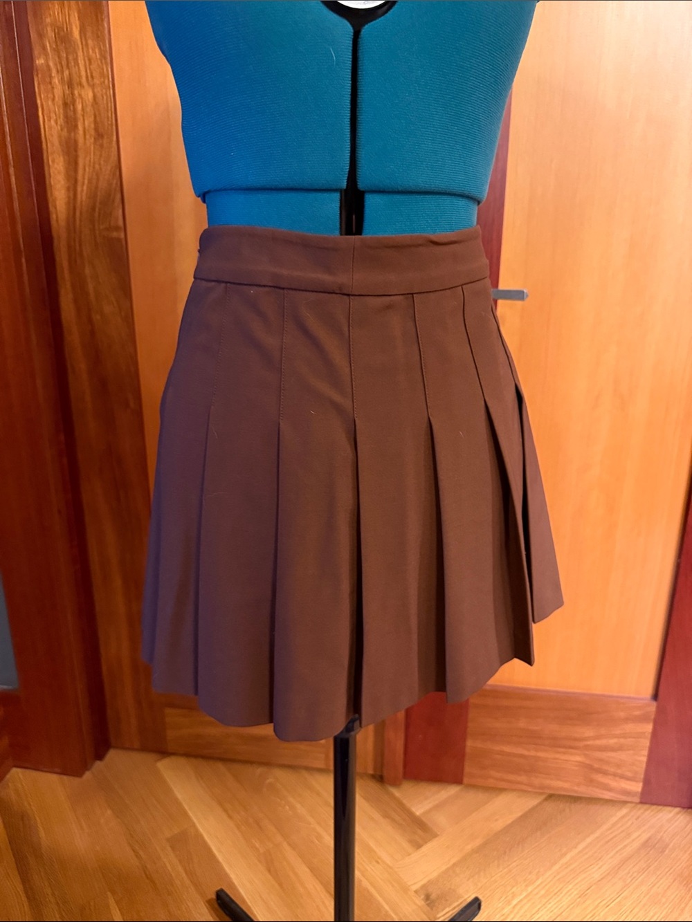 Sunday Best Brown Pleated Mini Skirt